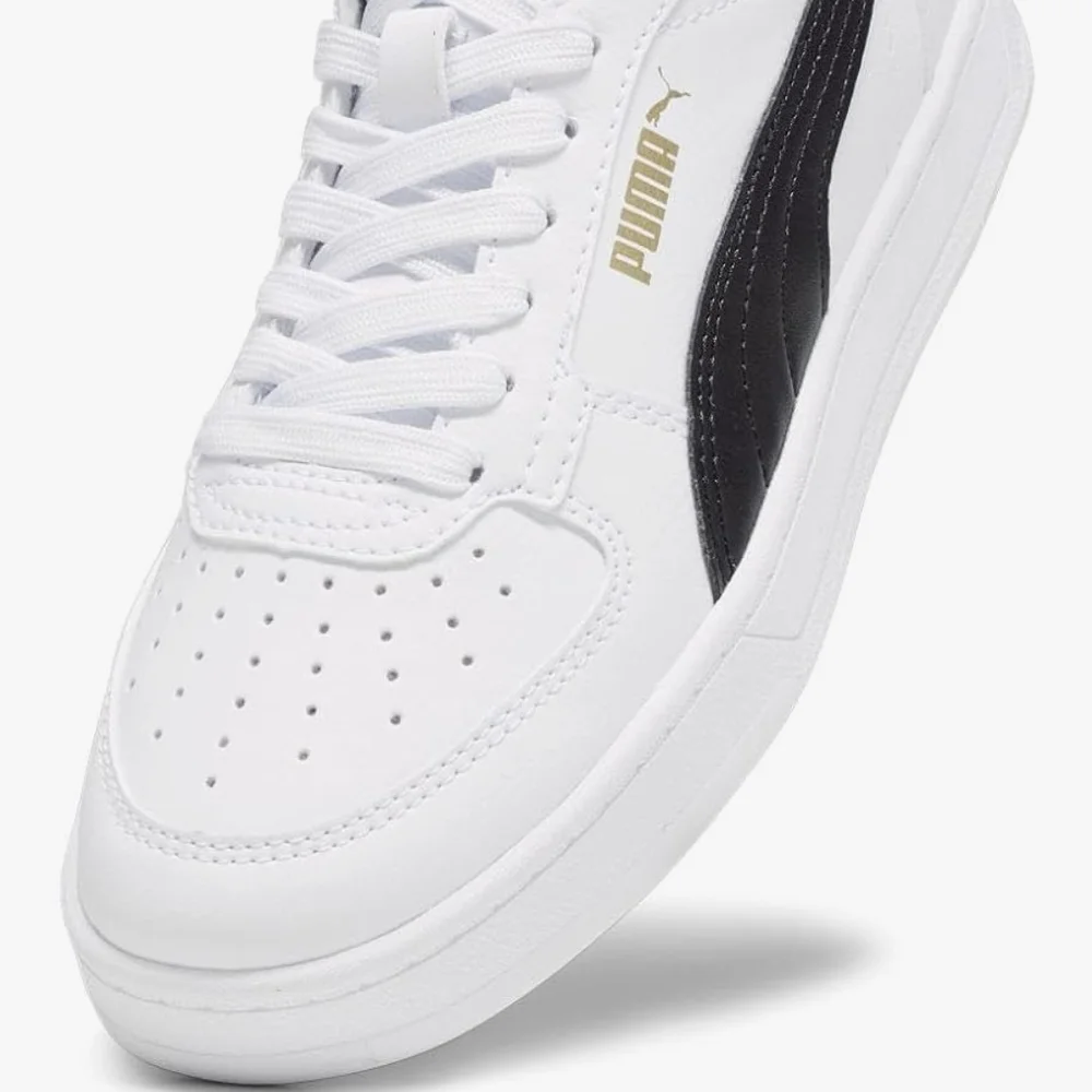 Size 7 Puma Caven 2.0 Mid Jr White/black-gold New With Original Box